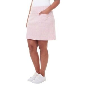 SC & Co Women's White & Coral Rayon/Nylon/Spandex Print Skort